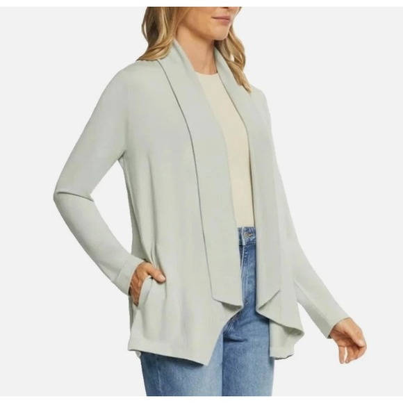 Max & Mia Womens Cardigan XXL Extra Extra Large Light Olive Drape Front - Picture 2 of 6